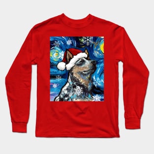 Santa Blue Heeler Long Sleeve T-Shirt